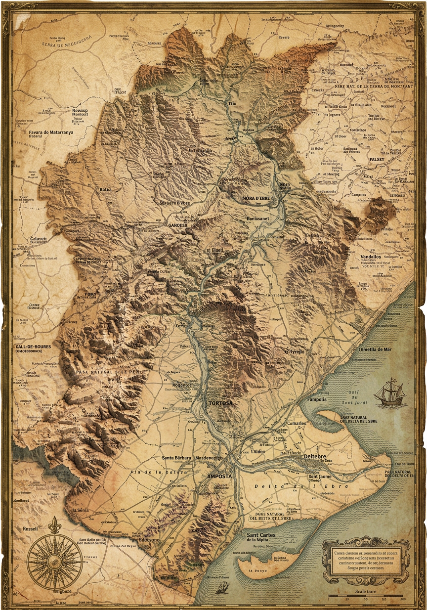 Mapa de les Terres de l'Ebre